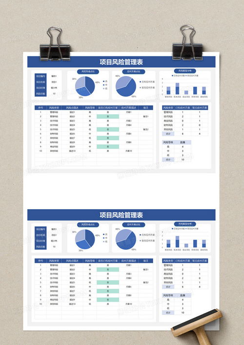 通用项目风险管理表excel模板下载 熊猫办公
